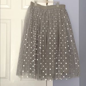 NWOT BooHoo Light Gray Tulle TuTu Skirt